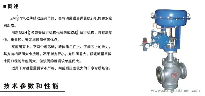 氣動薄膜雙座調節閥