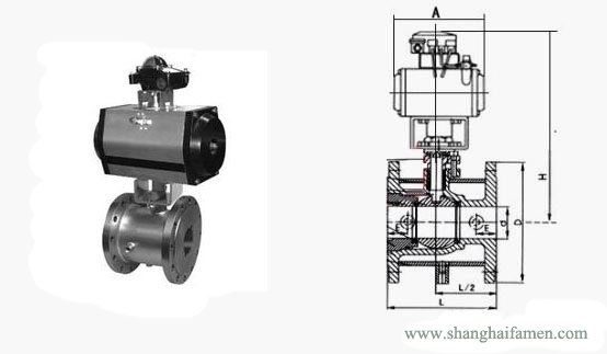 法蘭式氣動保溫球閥結構