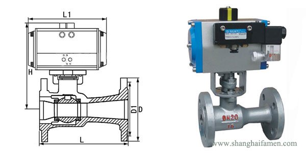 氣動高溫一體式球閥結構圖